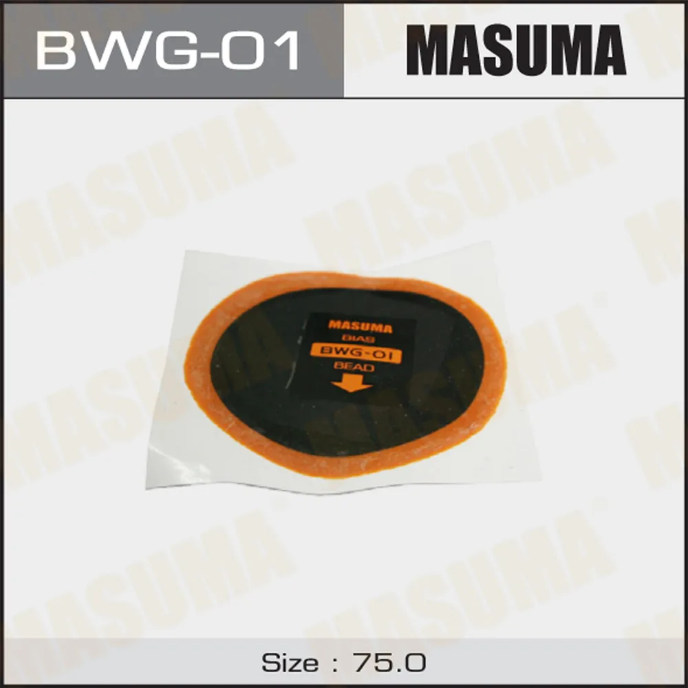Заплатка кордовая для ремонта шин D74mm. 2 слоя корда MASUMA BWG01