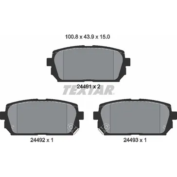 Колодки тормозные задние KIA TEXTAR 2449101