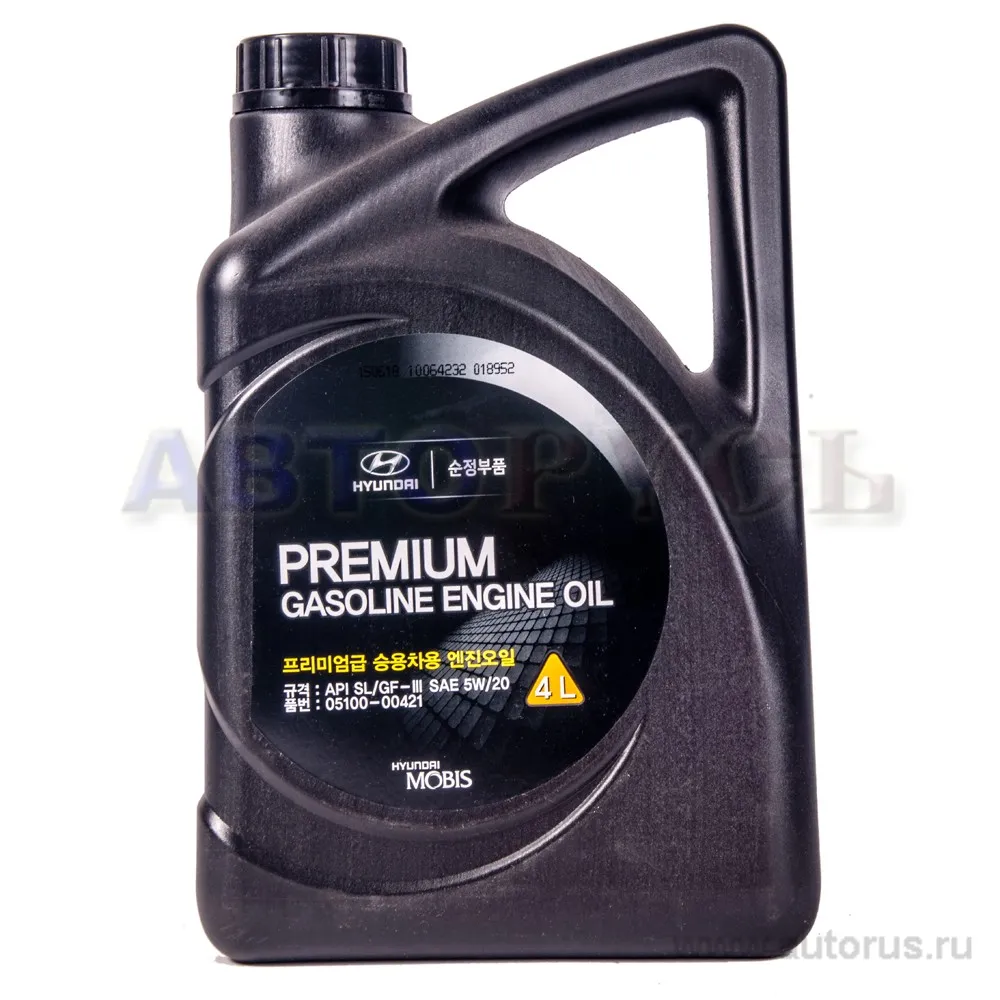 Масло моторное HYUNDAI/KIA Premium Gasoline 5W-20 полусинтетическое 4 л 05100-00421