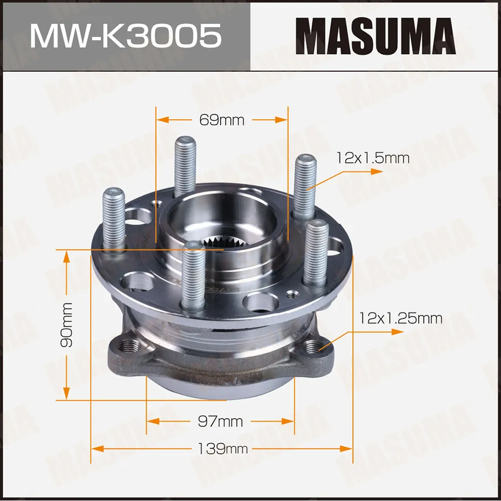 Ступичный узел передний MASUMA MW-K3005