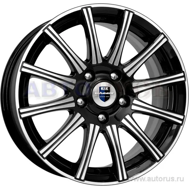 Диск литой R16 7J 5x108/67.1 ET35 КИК Сиеста алмаз черный 13181