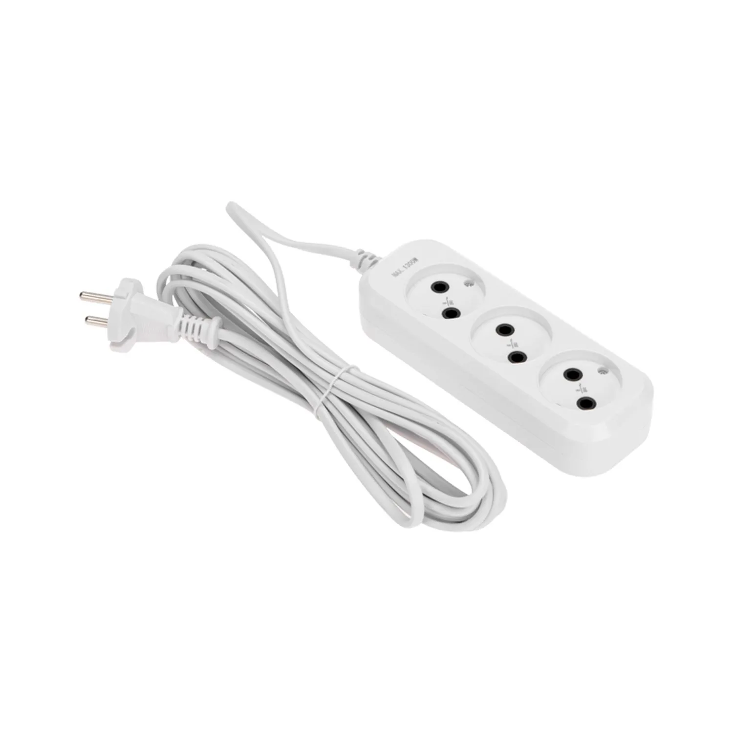 Удлинитель 3 гнезда, 5м, 2х0,75мм?, б/з, белый PROconnect 13-4207