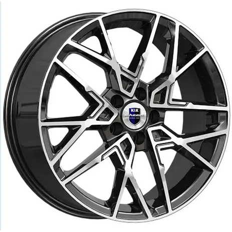 Диск литой R18 7J 5x114.3/66.6 ET37 КИК Вудроф Алмаз черный 80142