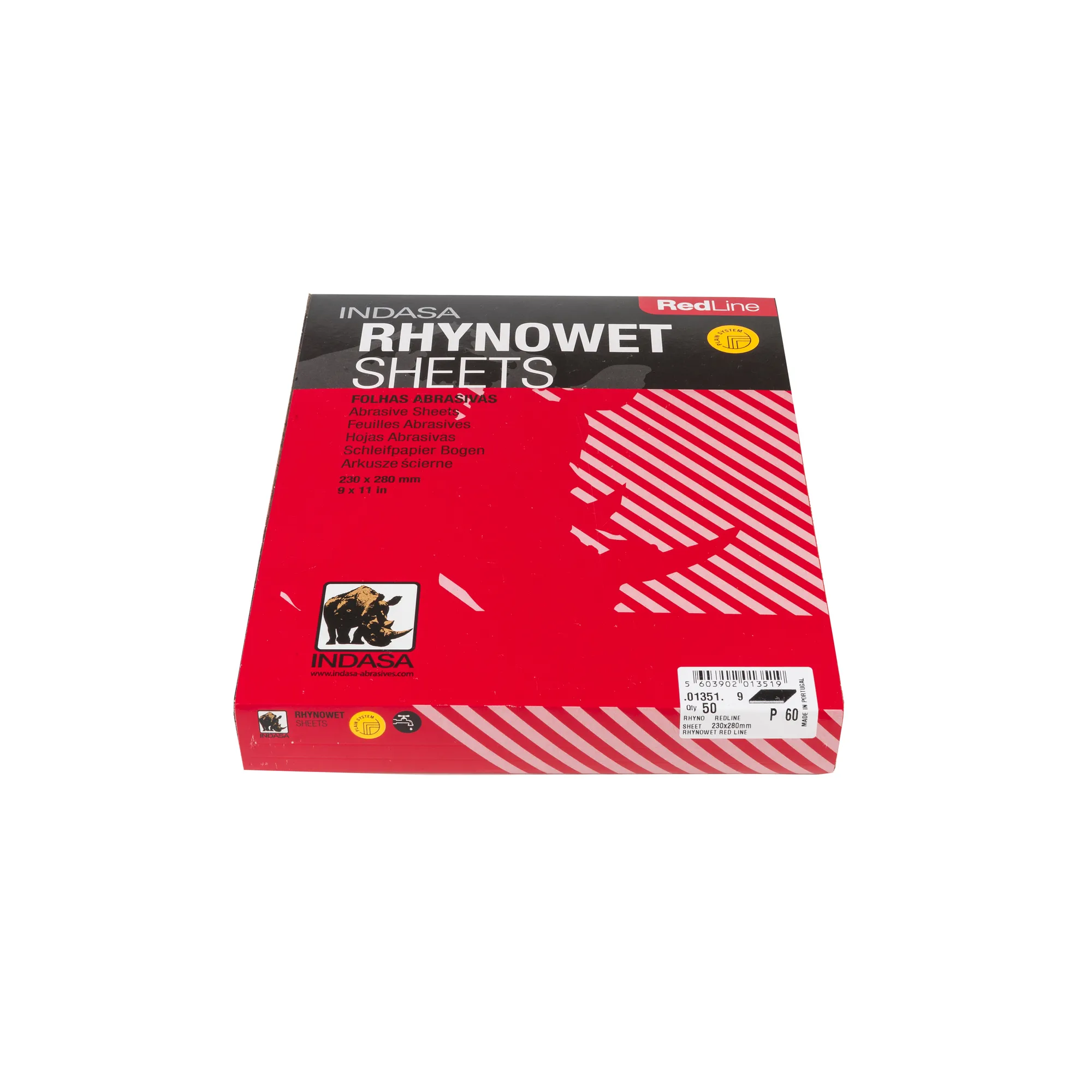 Лист RHYNOWET (по мокрому) 230ммx280мм Р60 (1уп.х50шт) Indasa 01351