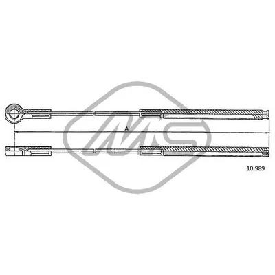 Трос ручника 207D-208-210-308-310 SWB INTERMEDIO - CENTRAL Metalcaucho 80938