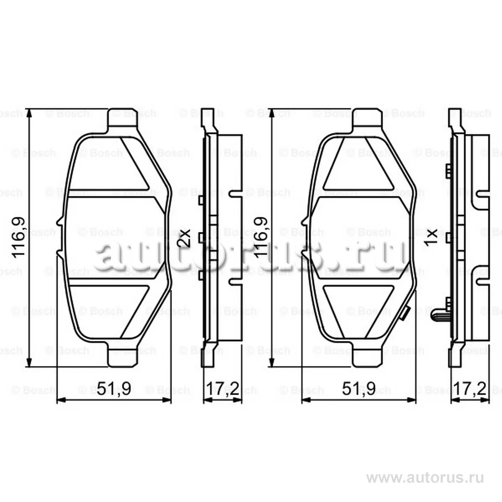 Колодки тормозные ford explorer v 11- задние BOSCH 0986495397