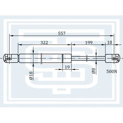 Амортизатор багажника FORD FUSION --12.2012 L557mm / 500N STARKE 186-035