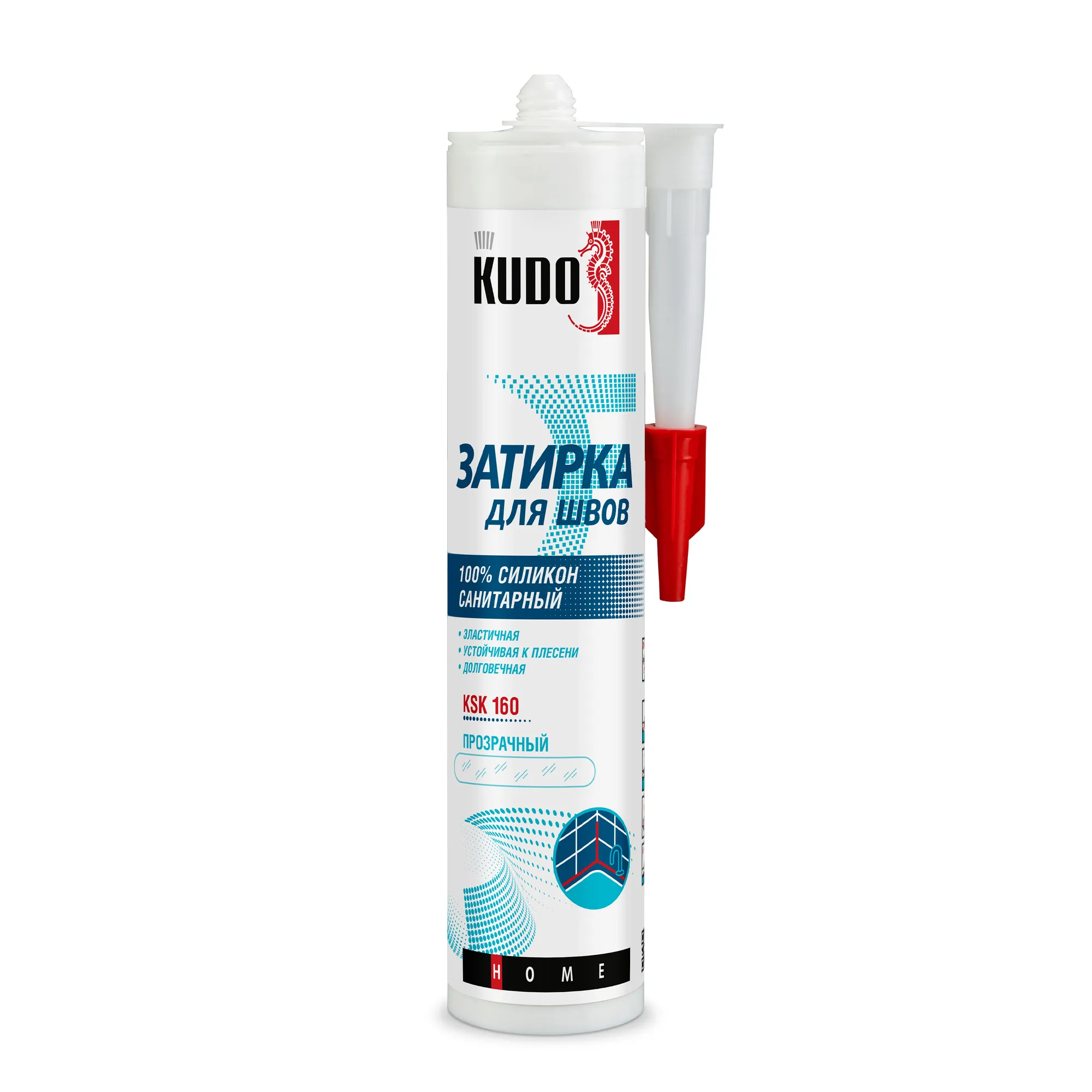 Герметик-затирка для швов KUDO HOME KSK-160 силиконовый санитарный, прозрачный KUDO KUDO KSK160