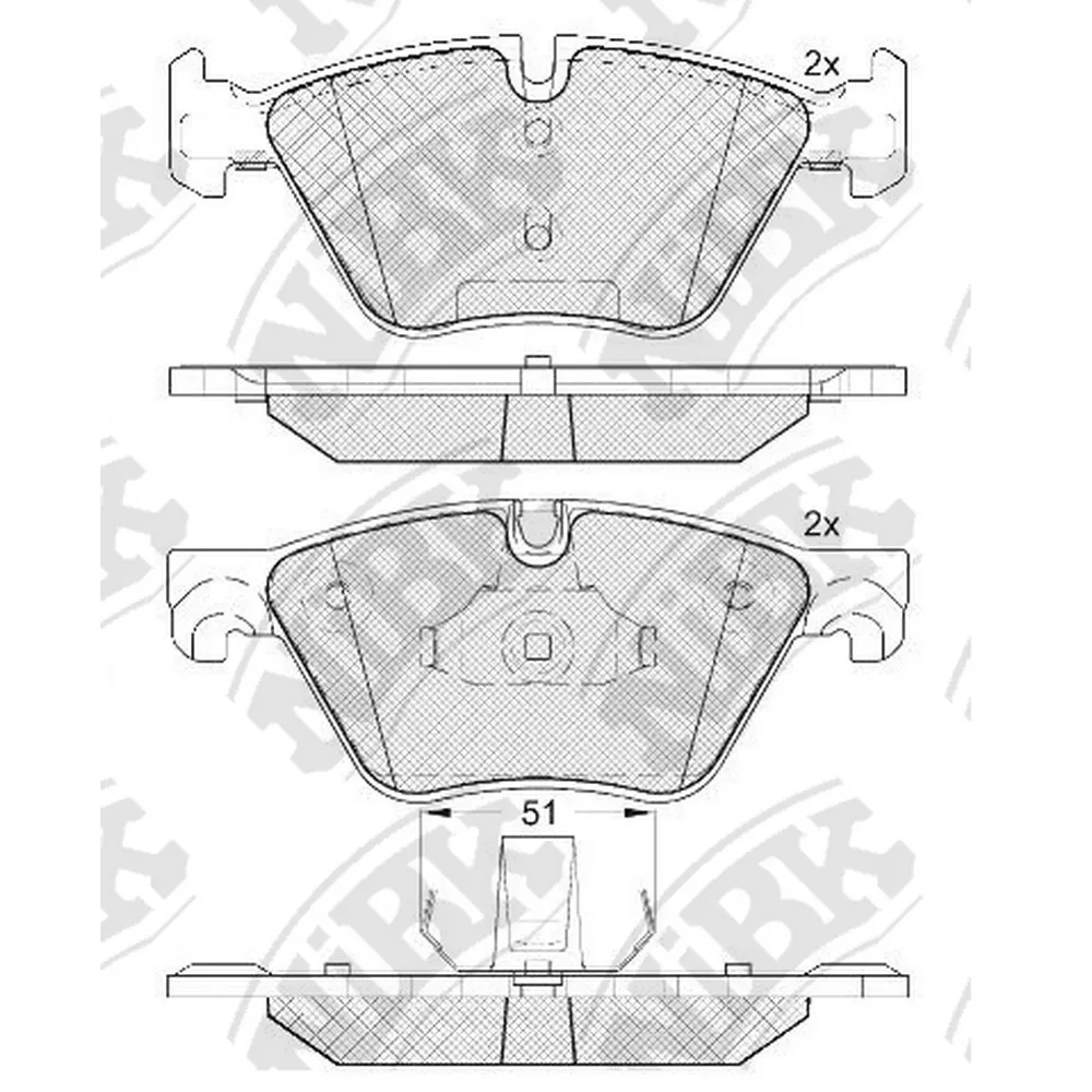 Колодки передние BMW 5:F07/F10/F11 7:F02/F04 NIBK PN0545