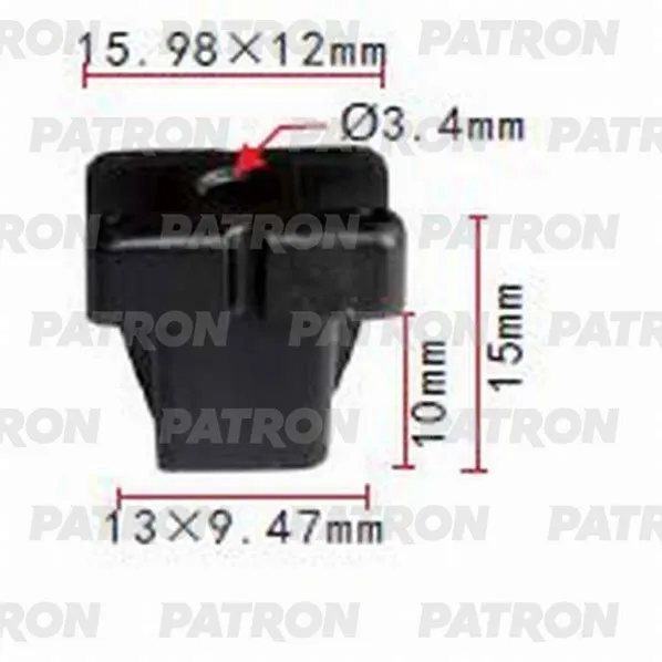 Клипса пластмассовая зажимной (черный) TOYOTA , LEXUS PATRON P370614