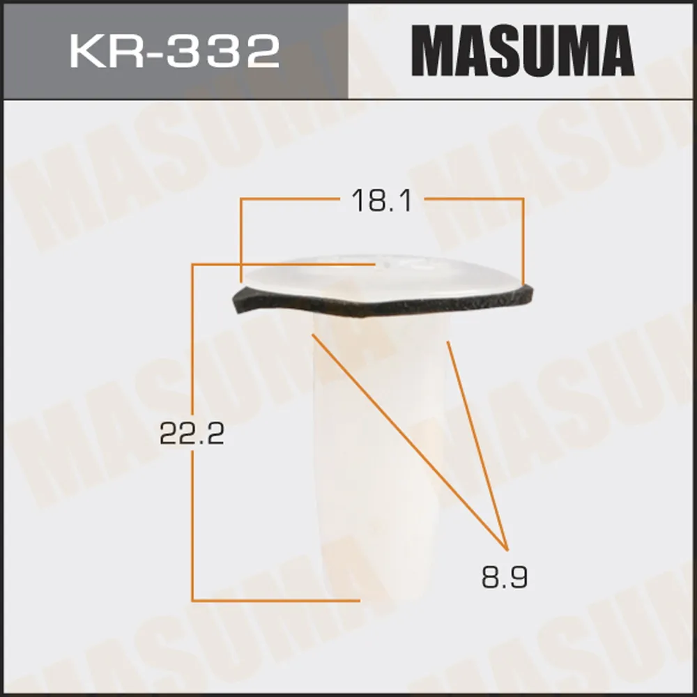 КЛИПСА АВТОМОБИЛЬНАЯ (АВТОКРЕПЕЖ) MASUMA 332-KR УП.50 MASUMA KR332