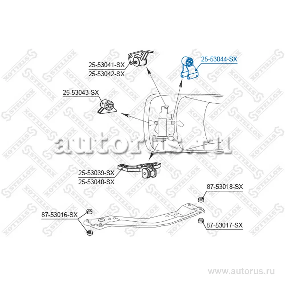 Подушка ДВС зад.KIA Joice 00 STELLOX 2553044_SX