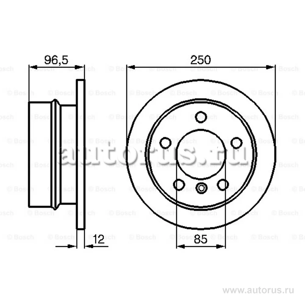 Диск тормозной задний BOSCH 0 986 478 863