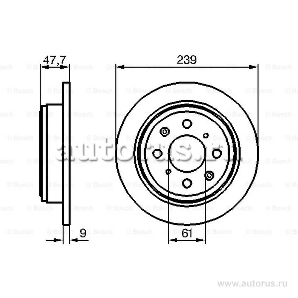 Диск тормозной задний BOSCH 0 986 479 101