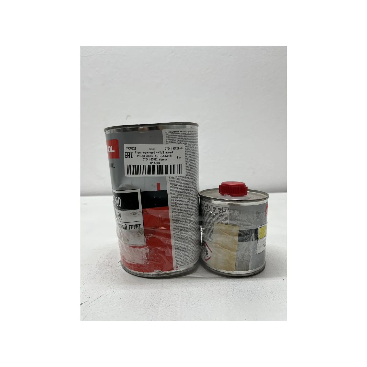 Уценка Грунт акриловый 4+1MS черный PROTECT300, 1,0+0,25 Novol 37041-35822, Уценка Novol 37041-35822-N0
