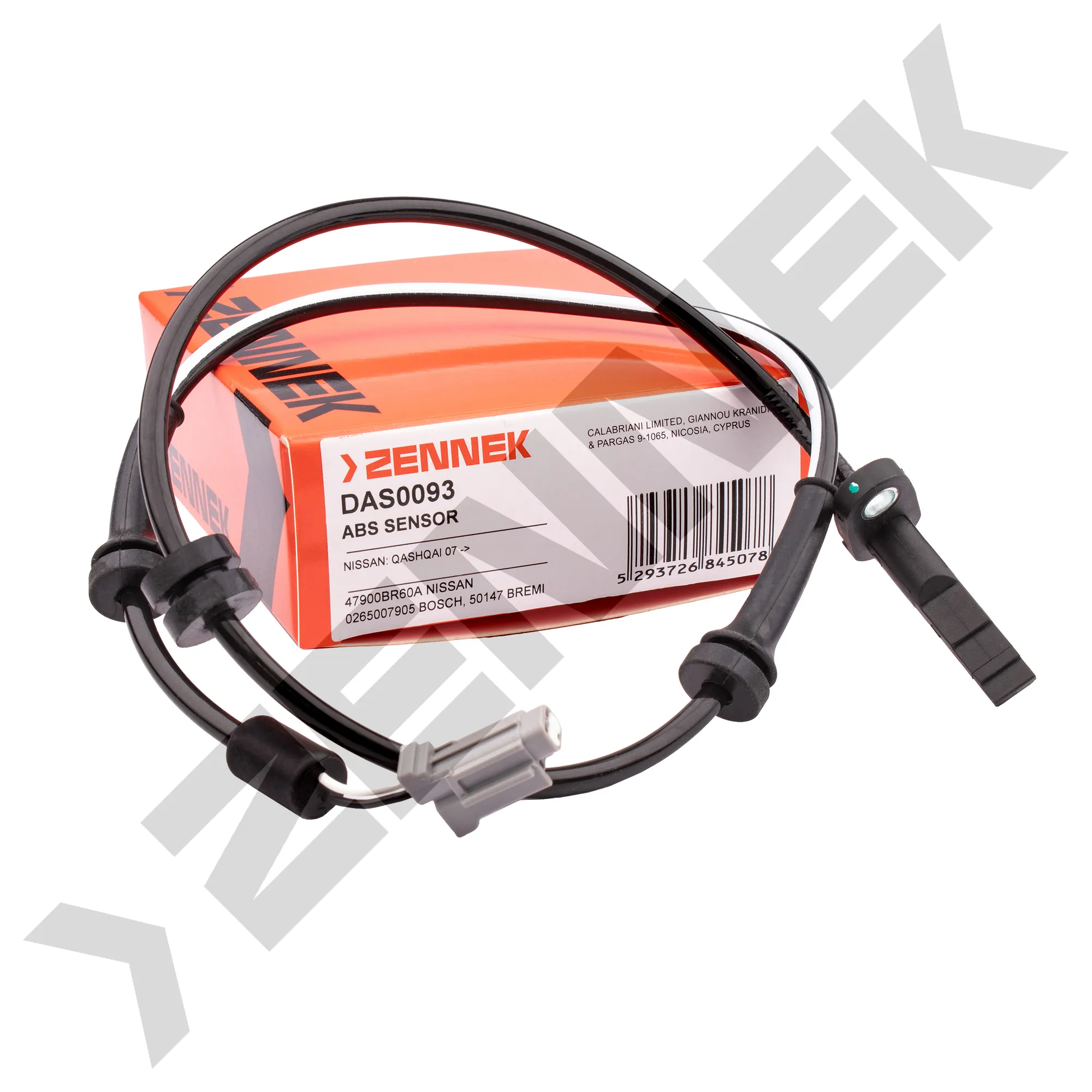Датчик ABS передний левый/правый NISSAN QASHQAI 07 - ZENNEK DAS0093