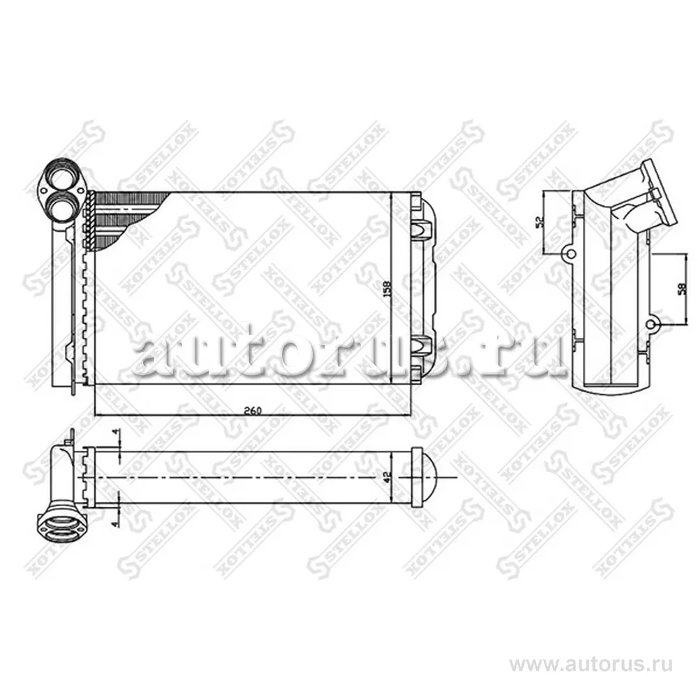 Радиатор печки VW Sharan, Ford Galaxy, Seat Alhambra All 95> STELLOX 10-35075-SX