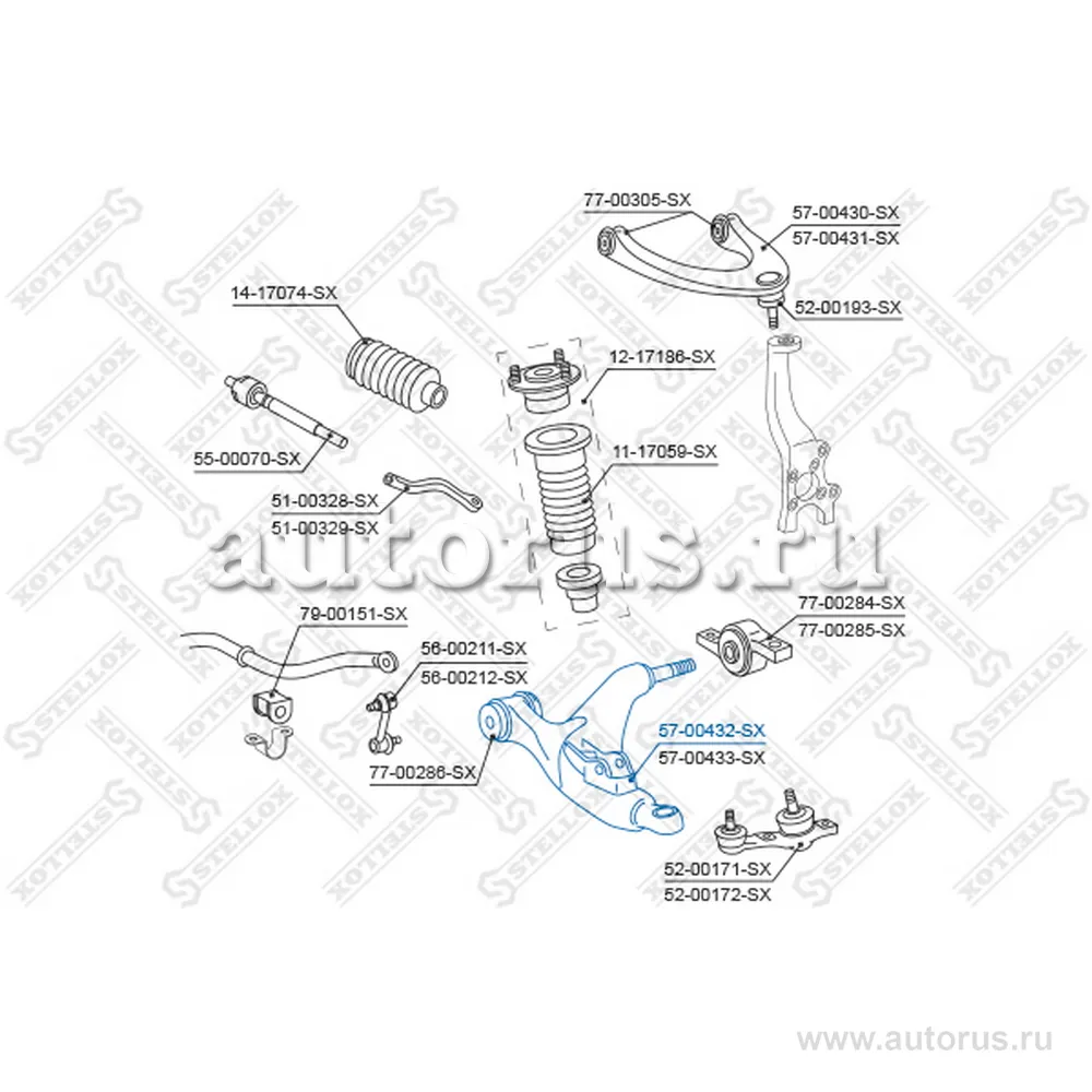 Рычаг передний нижний левыйLexus STELLOX 5700432_SX