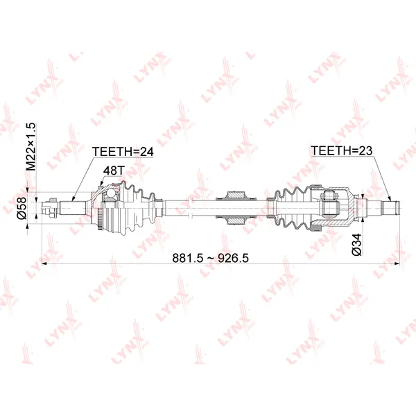 Привод в сборе R TOYOTA Yaris/Echo/Vitz LYNXauto CD-1146A
