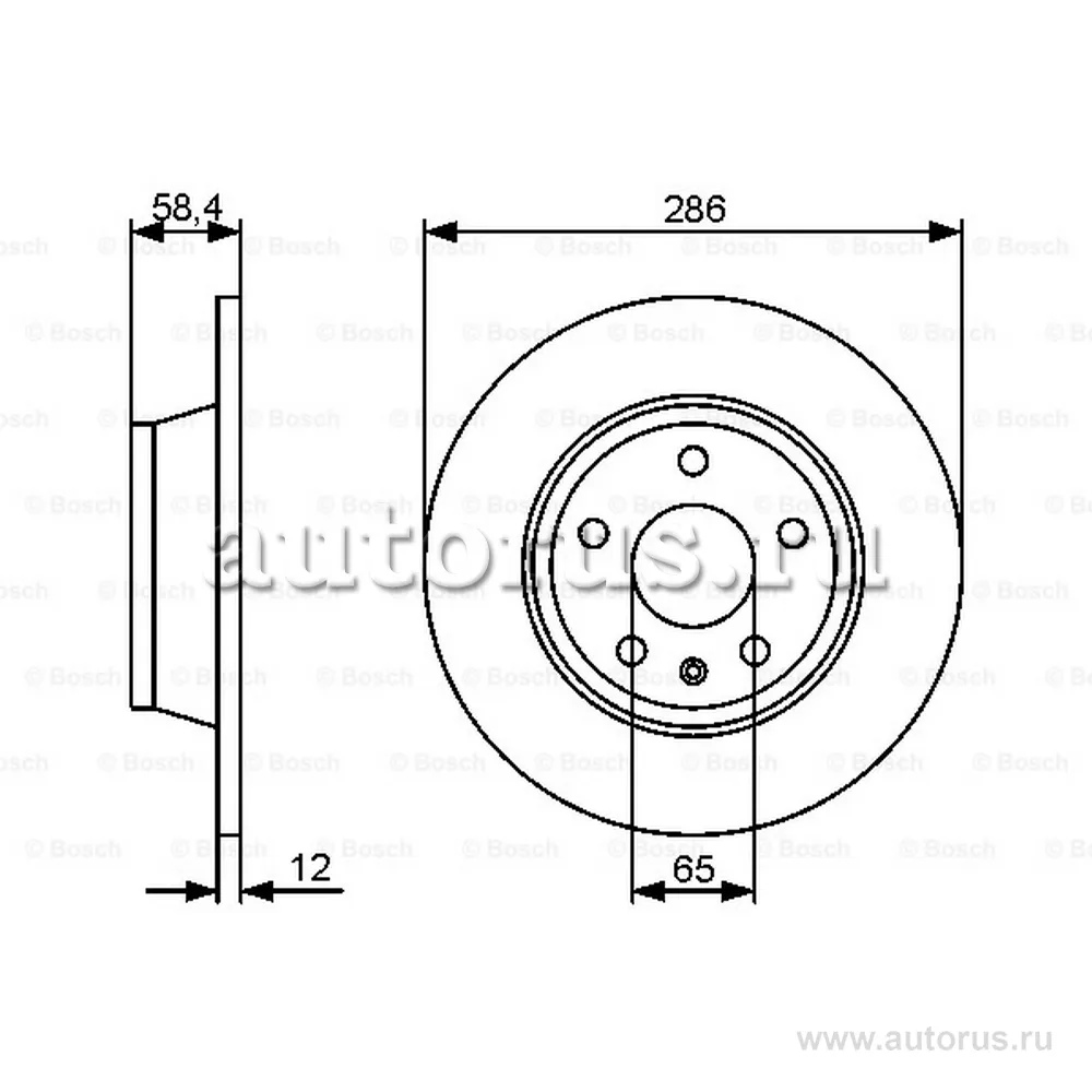 Диск тормозной AUDI TT 06 -, TT ROADSTER 07- BOSCH 0986479465