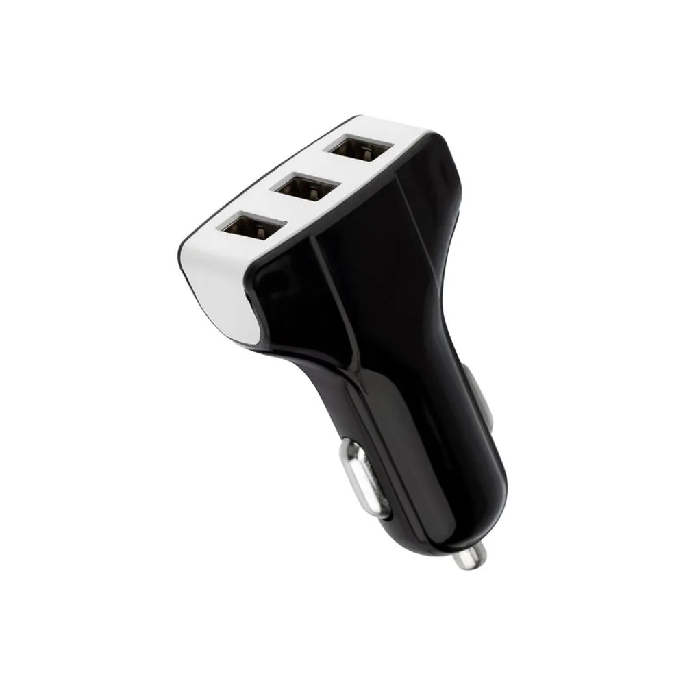 Зарядное устройство в прикуриватель 3xUSB, 1000mA, черное REXANT 16-0291