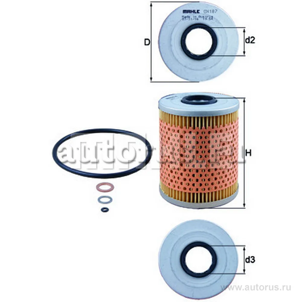 Фильтр масляный BMW E36/E34 mot.M50 KNECHT/MAHLE OX187D