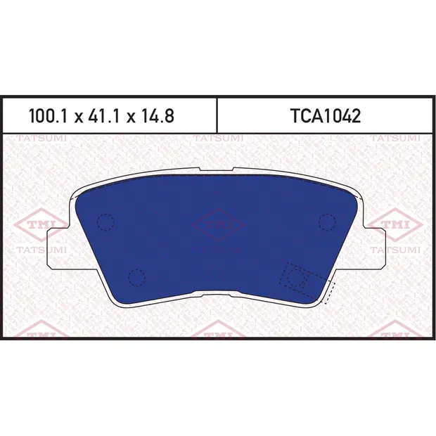 Колодки тормозные дисковые задние HYUNDAI Solaris/I10/I30/I40/Tucson 09->/ KIA Soul/ TATSUMI TCA1042