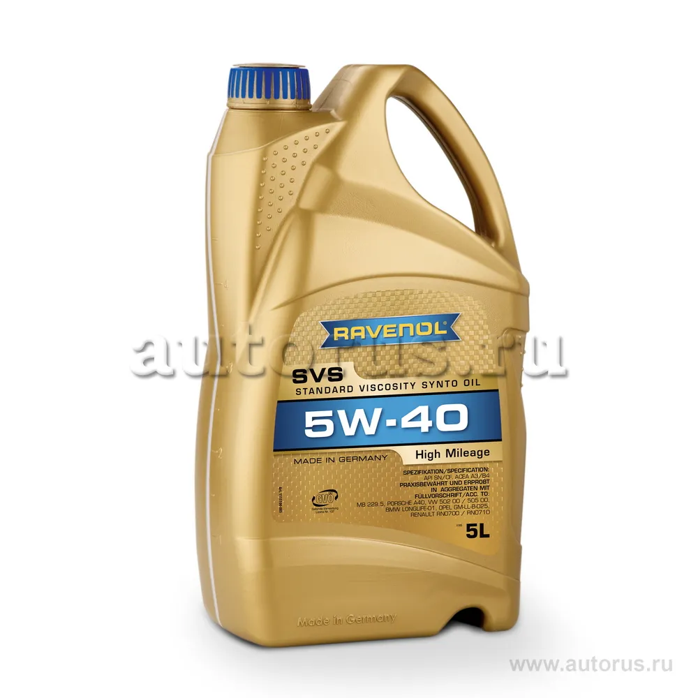 Моторное масло RAVENOL SVS Standard Viscosity Synto Oil SAE 5W-40 (5л) new 1115100-005 (4014835802841)