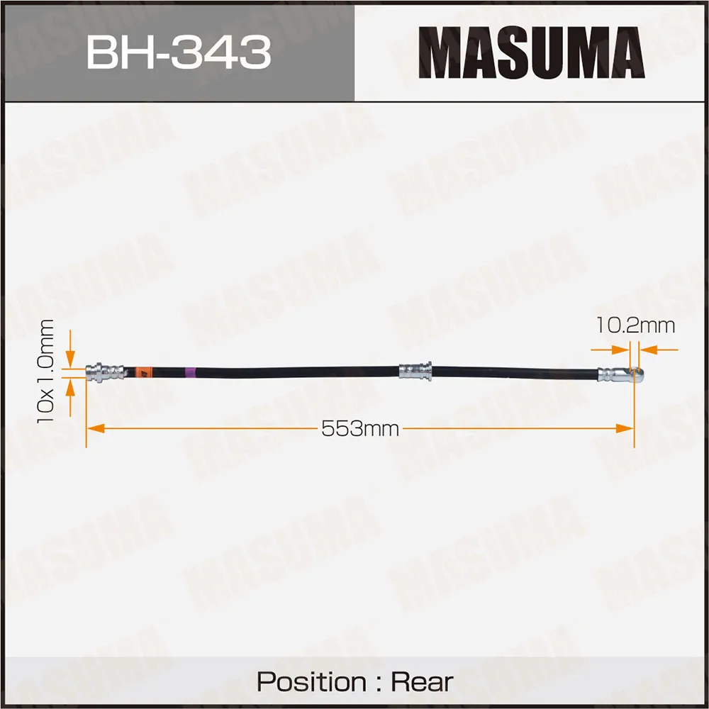 Шланг тормозной задний MITSUBISHI MONTERO MASUMA BH-343