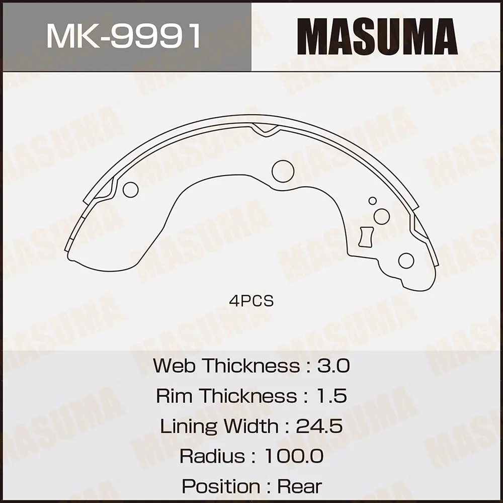 КОЛОДКИ ЗАДН. БАРАБАНЫЕ SUZUKI 53200-68L01 MASUMA MK9991
