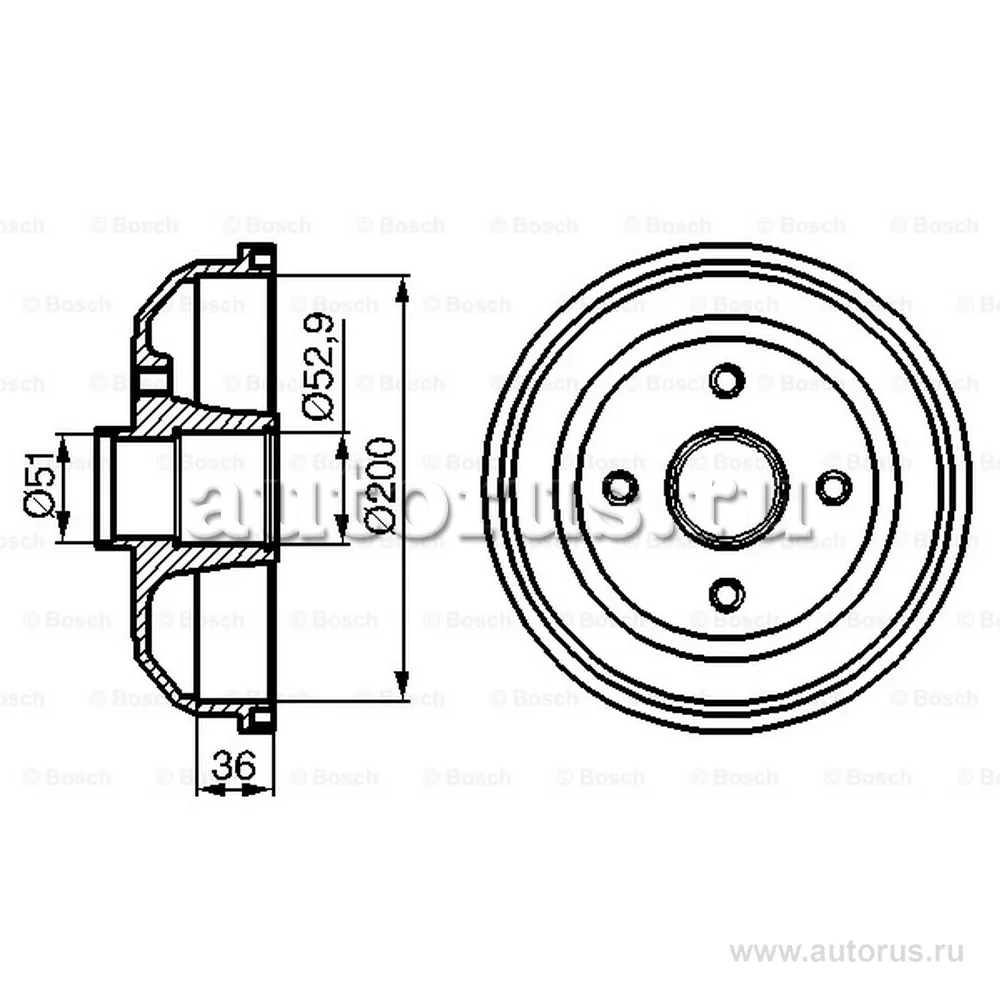 Барабан тормозной OPEL Corsa C 00-06 BOSCH 0 986 477 134