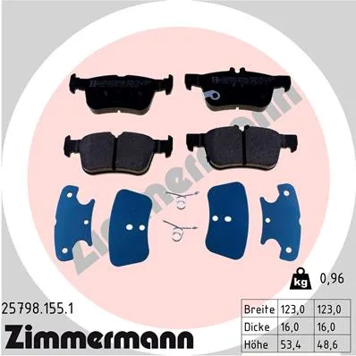 Колодки зад. FORD GALAXY, MONDEO V, S-MAX 14- ZIMMERMANN 257981551