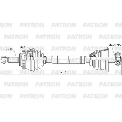 Полуось лев 23x702x56.3x29.95 ABS:44T RENAULT Laguna 1.8/2 PATRON PDS0299