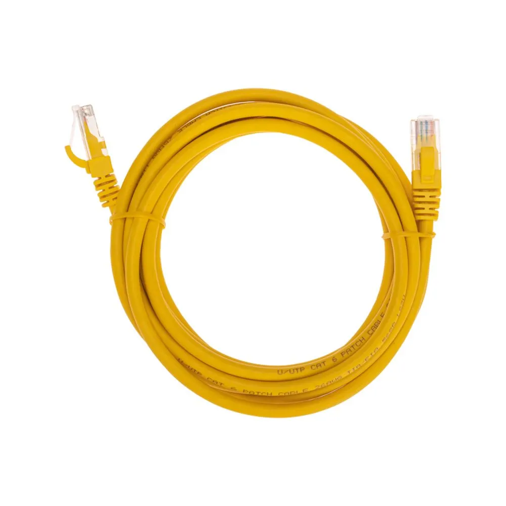 Патч-корд U/UTP CAT 6, RJ45-RJ45, 26AWG, LSZH, желтый, 3м REXANT 02-0295-3