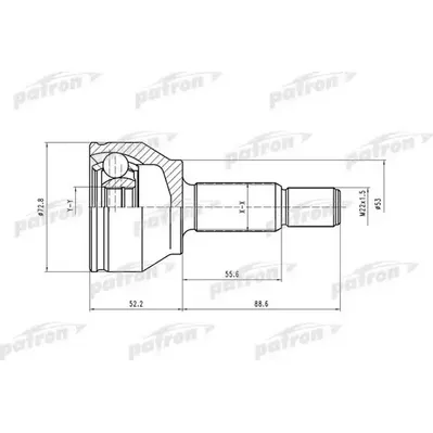 ШРУС наружн к-кт 25x52.9x20 FORD: Fusion 02- PATRON PCV1429