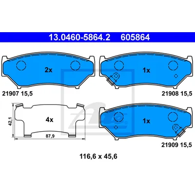 Колодки тормозные дисковые передн, SUZUKI: GRAND VITARA I 1.6/1.6 4x4/2.0 98-05, JIMNY 1.5 DDiS 4WD/