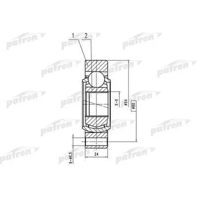 ШРУС нар. лев/прав. 31x68.5x27 LAND ROVER DISCOVERY 11- PATRON PCV2225