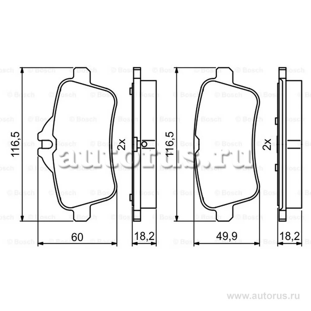 Колодки задние BOSCH 0 986 494 783