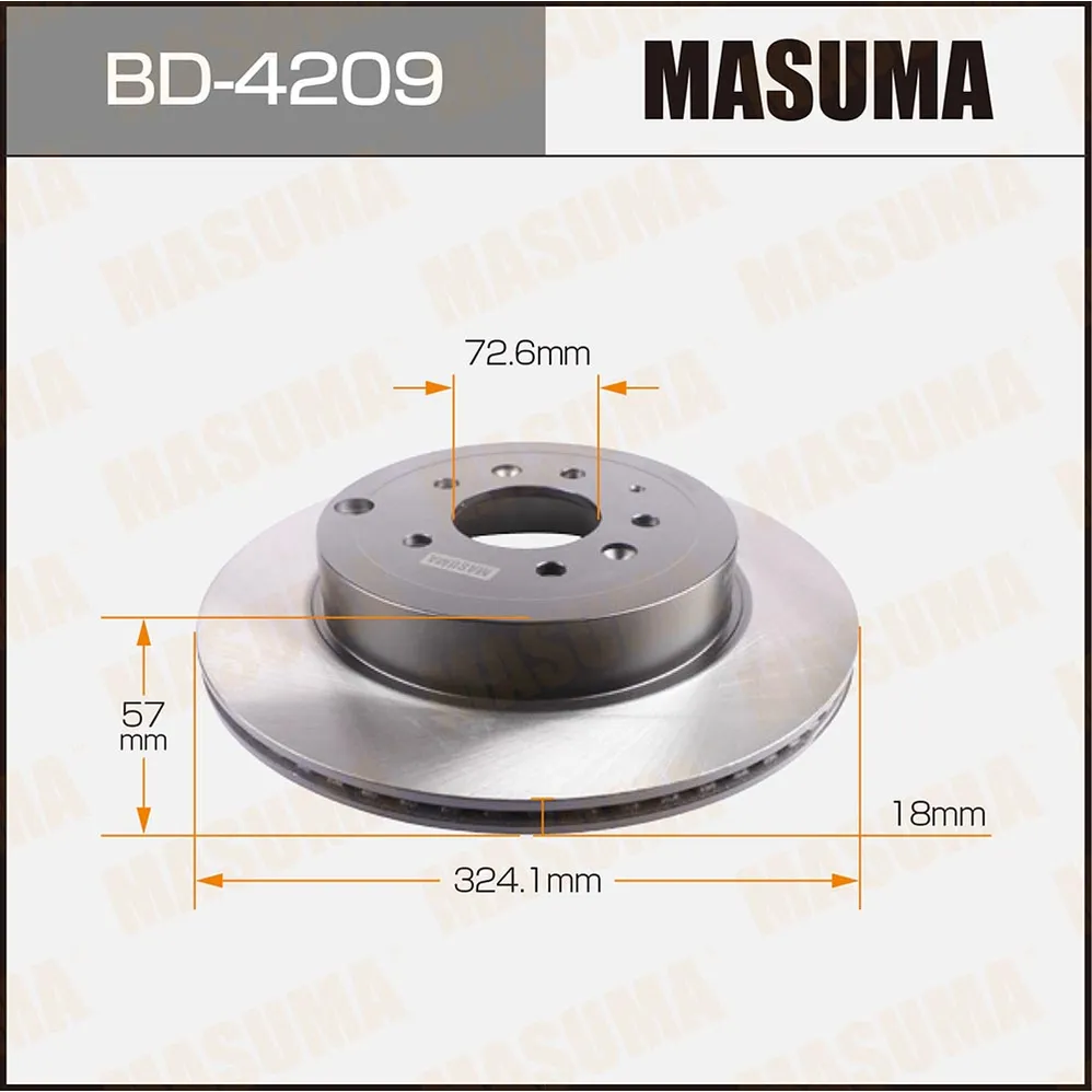 Диск тормозной задний для MAZDA CX-9 MASUMA BD-4209