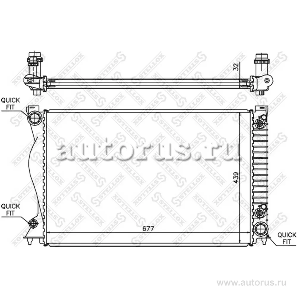 Радиатор системы охлаждения АКПП Audi A6 2.4/3.0/3.2i 04 STELLOX 1025335SX