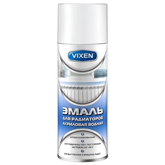 Эмаль для радиаторов акриловая на водной основе, аэрозоль 520 мл VIXEN  VX55004
