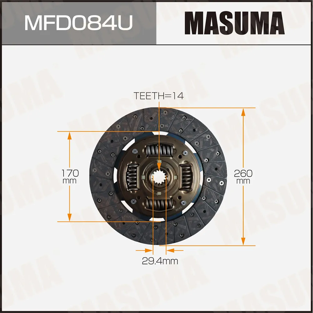 Диск сцепления FUSO (MITSUBISHI TRUCKS) CANTER MASUMA MFD084U