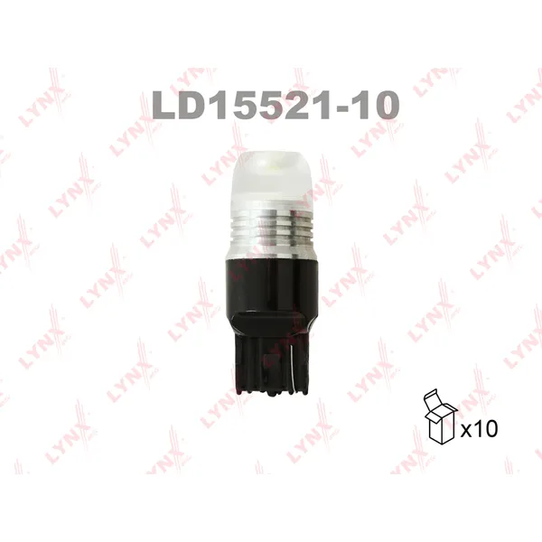 Лампа светодиодная 12V W21W 21W W3x16d 7000K LYNXauto LED 1 шт. картон T20 LD15521-10