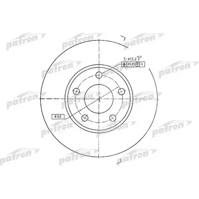 Диск тормозной передний AUDI: 100 84-90, 100 AVANT 84-90, 200 83-91 PATRON PBD2626