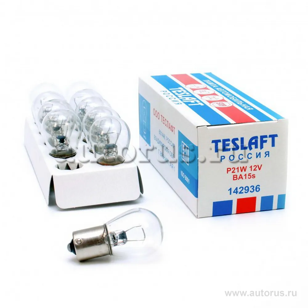 Лампа 12V P21W 21W Teslaft 1 шт. картон 142936