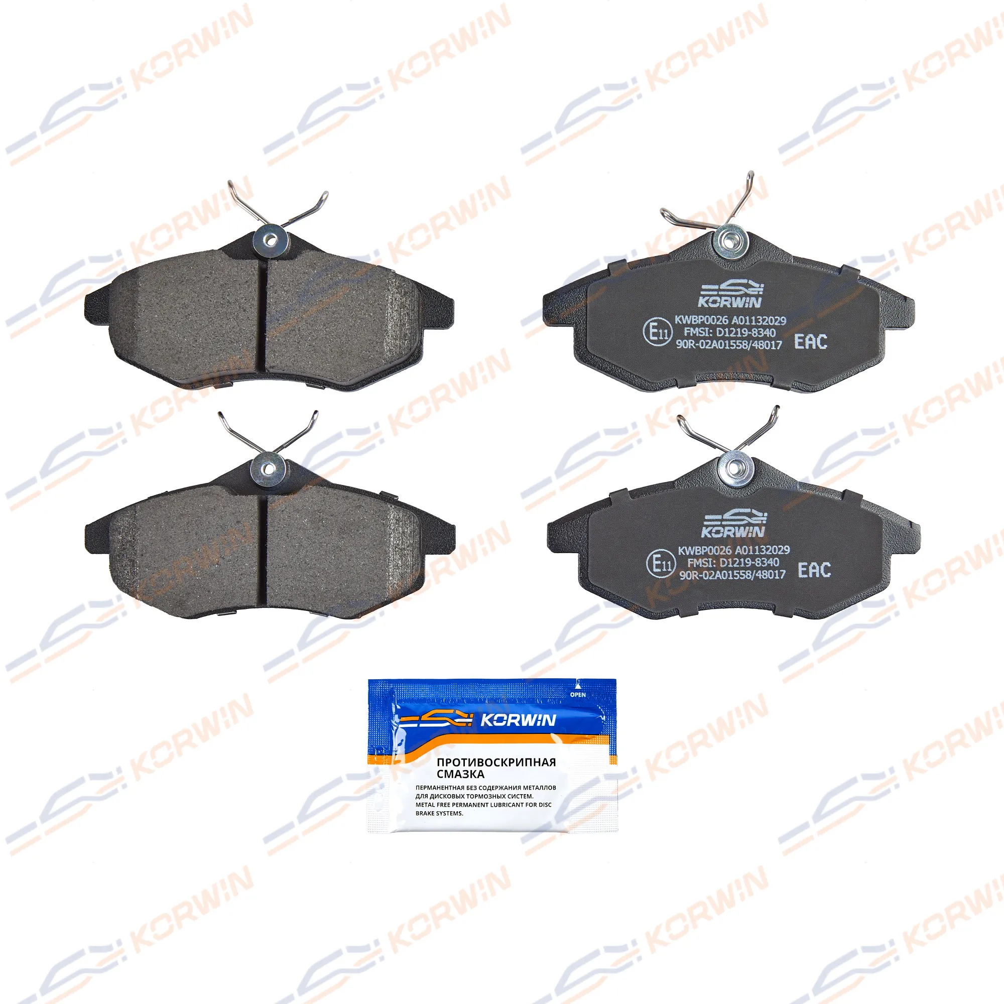 Колодки тормозные перед. Citroen C2 (JM) 03-12/C3 I (FC/FN) 02-10 KORWIN KWBP0026