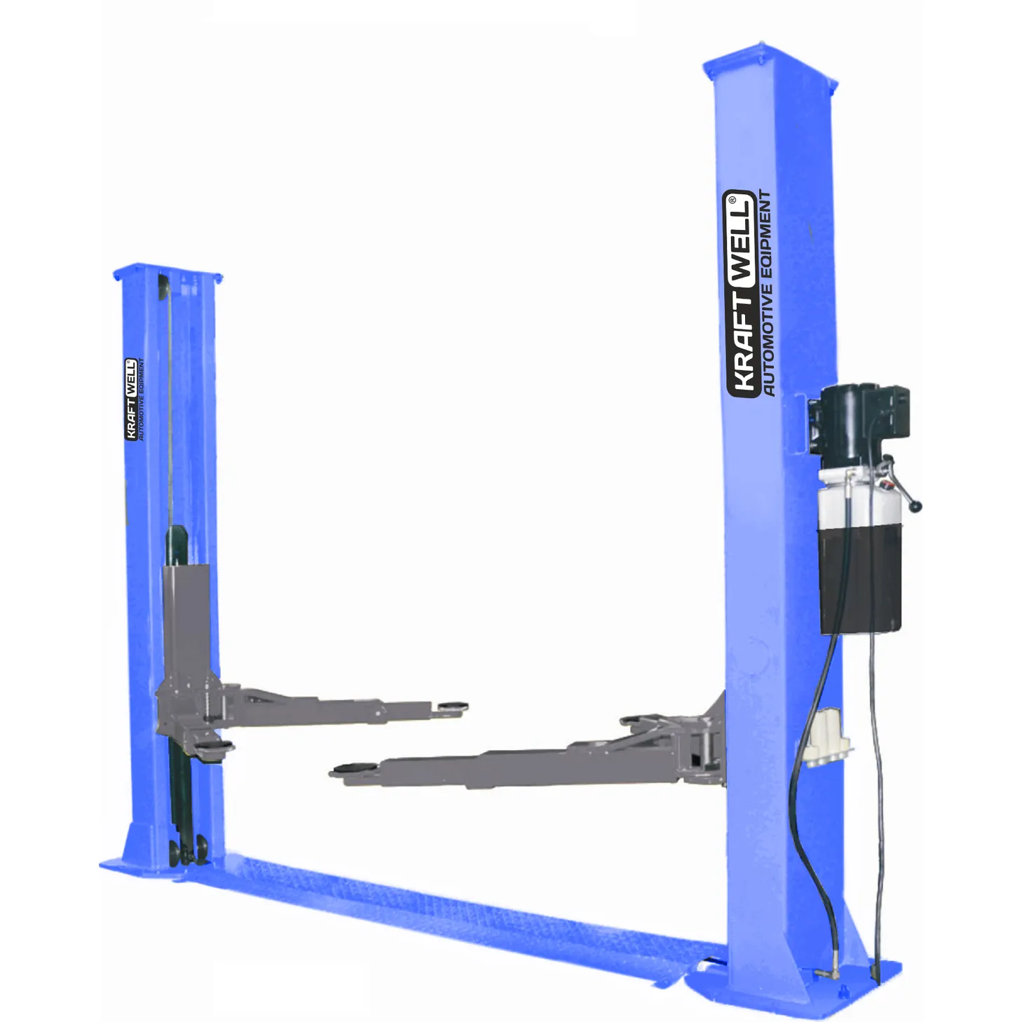 Подъемник двухстоечный г/п 5500 кг. электрогидравлический KraftWell KRW5.5MXL_blue
