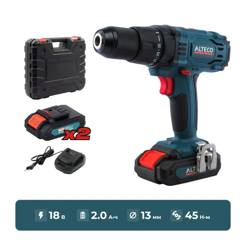Аккумуляторная дрель-шуруповерт ALTECO CD 1813 Li X2 ALTECO 62976