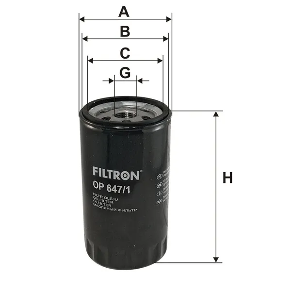 Фильтр масляный FILTRON OP647/1