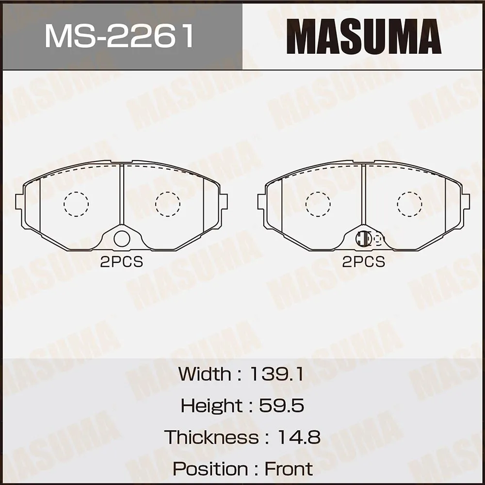Колодки передние NISSAN AVENIR MASUMA MS-2261